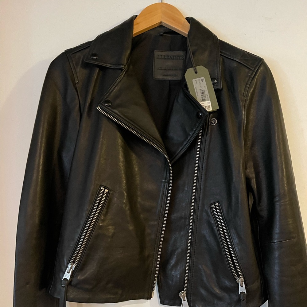 All Saints Dalby Leather Biker Jacket New w/tags